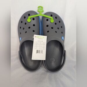 NWT Crocs Charcoal / Ocean Unisex Crocband Clog Sandals Size M7 / W9